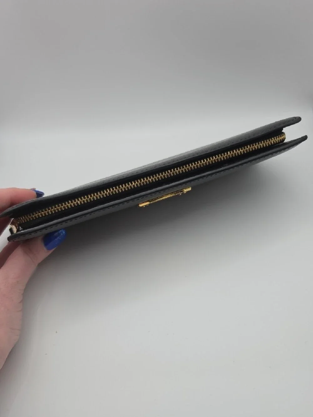 Ralph Lauren Black Wallet with Gold RL Plaque